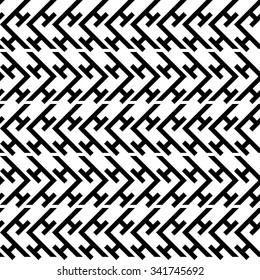 Seamless black and white decorative vector background with abstract figures