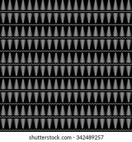 Seamless black and white decorative vector background with abstract zigzag shapes