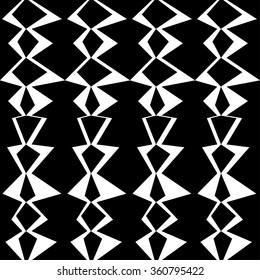 Seamless black and white decorative vector background with abstract geometric pattern