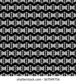 Seamless black and white decorative vector background with abstract geometric pattern