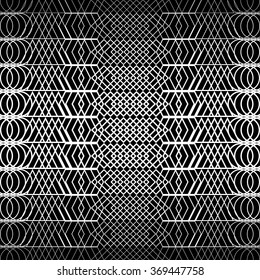 Seamless black and white decorative vector background with abstract geometric pattern