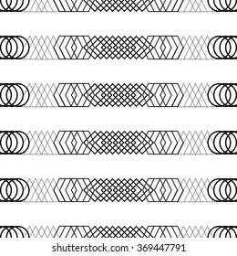 Seamless black and white decorative vector background with abstract geometric pattern