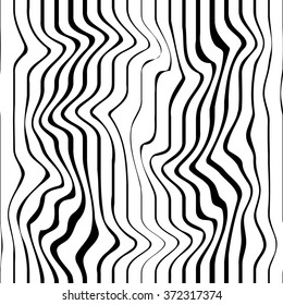 Seamless black and white decorative vector background with with stripes. Print. Repeating background. Cloth design, wallpaper. 
