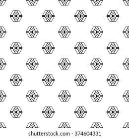 Seamless black and white decorative vector background with abstract geometric pattern. Print. Repeating background. Cloth design, wallpaper.
