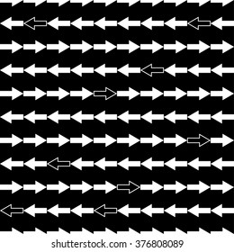 Seamless black and white decorative vector background with arrows. Print. Repeating background. Cloth design, wallpaper.