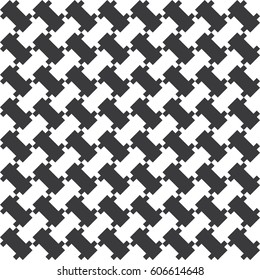 Seamless black and white diagonal geo op art tribal pixel interlocking pattern vector