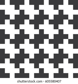 Seamless black and white diagonal mod op art vintage pixel patches pattern vector