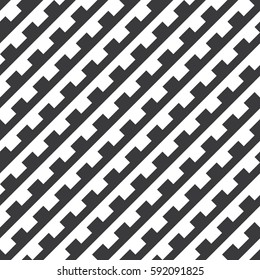 Seamless black and white diagonal op art vintage medieval textile pattern vector