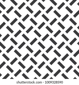 Seamless black and white diagonal simple basic rectangular geometric pattern vector