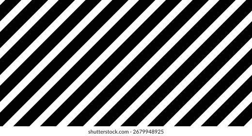 Seamless black and white diagonal stripe pattern vector, monochrome slanted lines geometric repeat background.