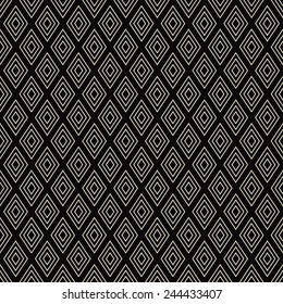 Seamless Black And White Diamond Outline Pattern.