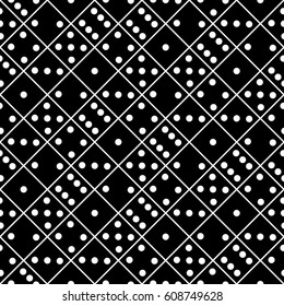 Seamless black and white dice pattern.