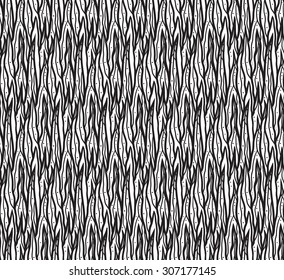 Seamless black and white Doodle herbal pattern 