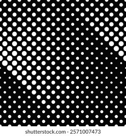 Seamless black and white dot pattern background - abstract vector graphic design from circles