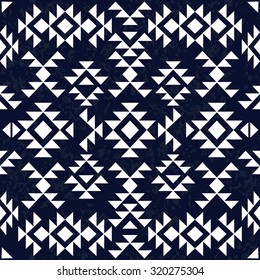 Seamless black and white ethnic pattern