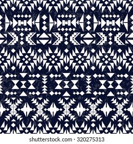 Seamless black and white ethnic pattern