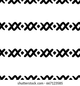Seamless black and white ethnic pattern