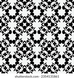 Patrón sin soldadura floral, blanco y negro. Ilustración dibujada a mano por vectores. 