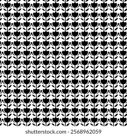 Seamless Black White Floral Pattern