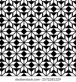 seamless black and white floral pattern