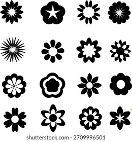 seamless black and white  Floral Pattern with Cute flower  Elements
