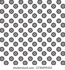Seamless Preto Branco Floral Padrão Vetor