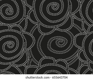 seamless black and white floral pattern