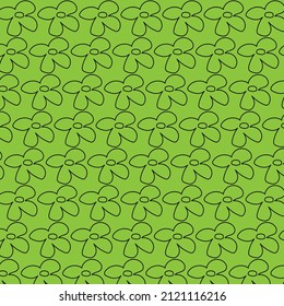Seamless black and white flower pattern