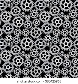 seamless black and white gears pattern