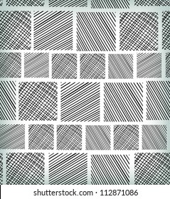 Seamless black and white geometric abstract pattern. Ethnic linear seamless texture