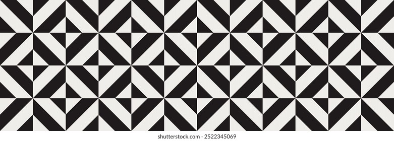 Seamless black and white geometric art deco pattern vector. Repeated and decorative design that can be used for packaging, decorating, interior design, wallpapers, banners, and more.