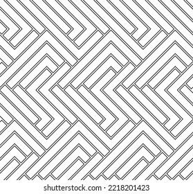 Seamless black and white geometric background for your designs. Modern vector ornament. Geometric abstract pattern