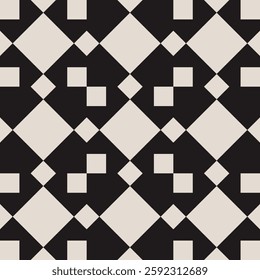 Seamless black and white geometric floral pattern. Repeated and decorative design that can be used for packaging, decorating, interior design, wallpapers, banners, and more.