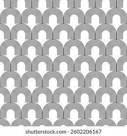 Seamless Black and White Geometric line Pattern Background. Background design with geometric texture, geometric pattern. EPS vector illustration