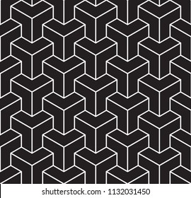 Seamless black - white geometric pattern