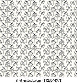 Seamless black and white geometric pattern. Background with monochrome cones.