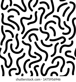 Seamless black and white geometric pattern. Fashion 80-90s. Hipster Memphis style.