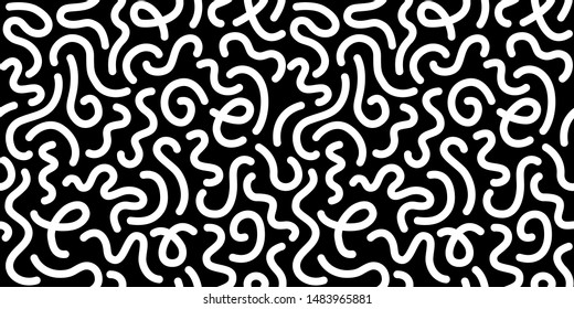 Seamless black and white geometric pattern. Fashion 80-90s. Hipster Memphis style.