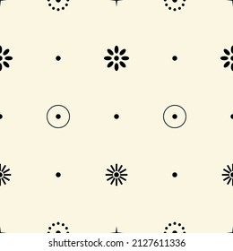 seamless black and white geometric pattern in an oblique cell with squares