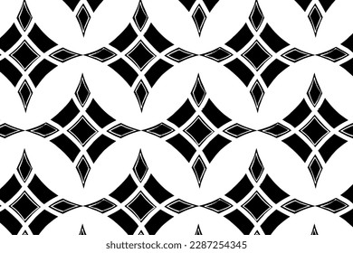 Seamless black and white geometric pattern. Tileable texture background.