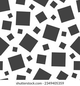 Seamless black and white geometric pattern with squares. Quadrate abstract background. Vector illustration. Design for web, wallpaper, cover, textile.