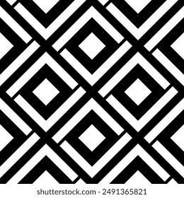 Seamless black white geometric pattern. Vector Illustration.