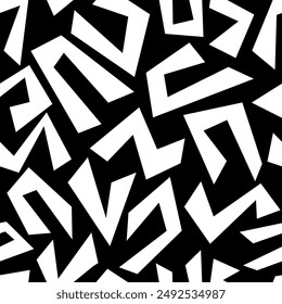 Seamless black white geometric pattern. Vector Illustration.