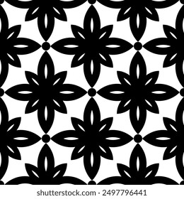 Seamless black white geometric pattern. Vector Illustration.