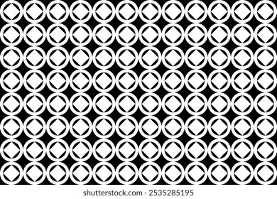 Padrão geométrico preto e branco contínuo. Ilustração de vetor. textura irregular composta de elementos monocromáticos repetidos.  Vetor fundo preto e branco retro. Padrão geométrico abstrato