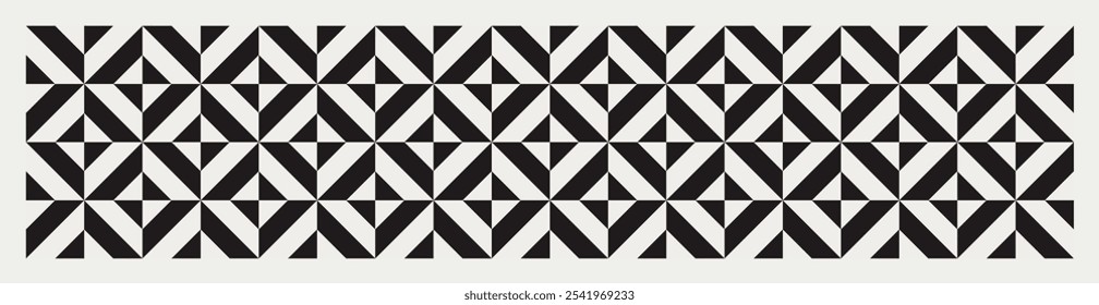Vetor de padrão geométrico preto e branco contínuo. Design repetido e decorativo que pode ser usado para embalagem, decoração, design de interiores, papéis de parede, banners e muito mais.