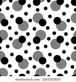 Seamless black and white geometric pattern. Vector Illustration.