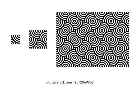 Seamless Black and White Geometric Pattern