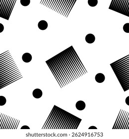 Seamless black and white geometric pattern. Vector Illustration.