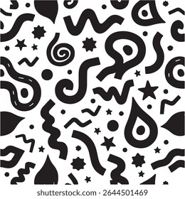 Seamless black and white geometric pattern.